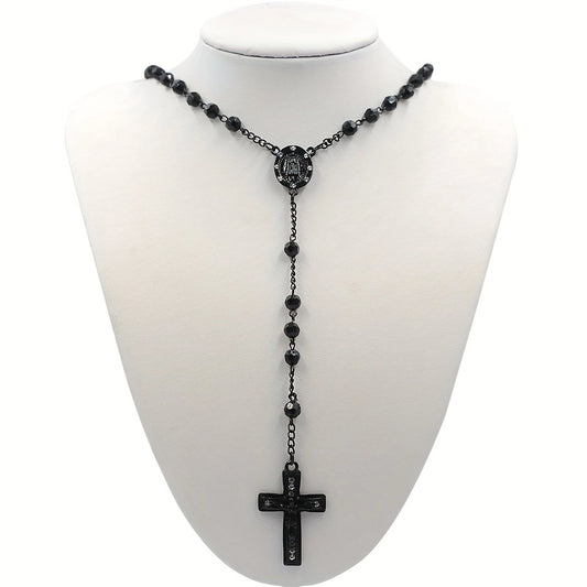 casual cross alloy women's long necklace