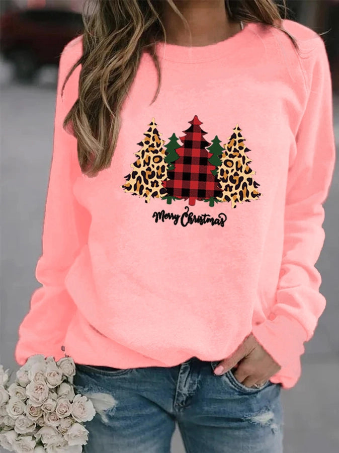 women's hoodie long sleeve hoodies & sweatshirts printing casual christmas tree letter