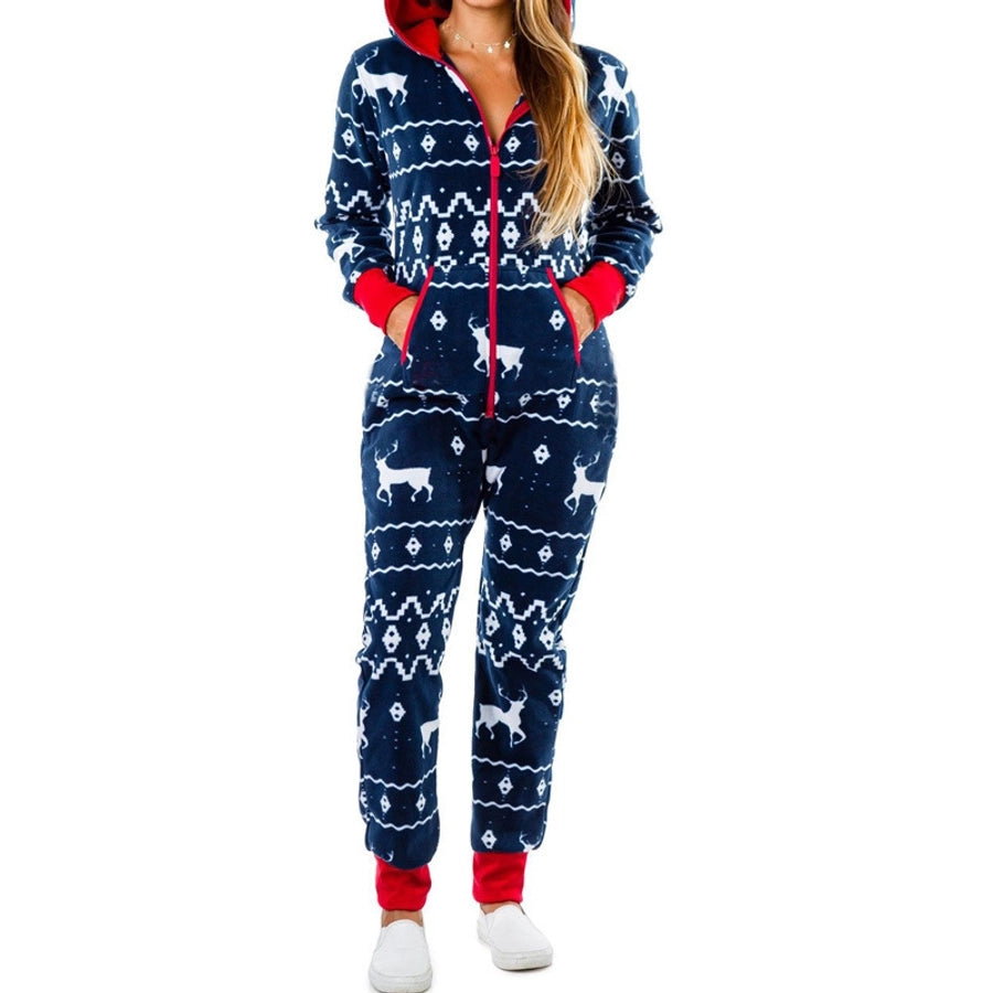 casual animal snowman snowflake pajama sets polyester lingerie & pajamas