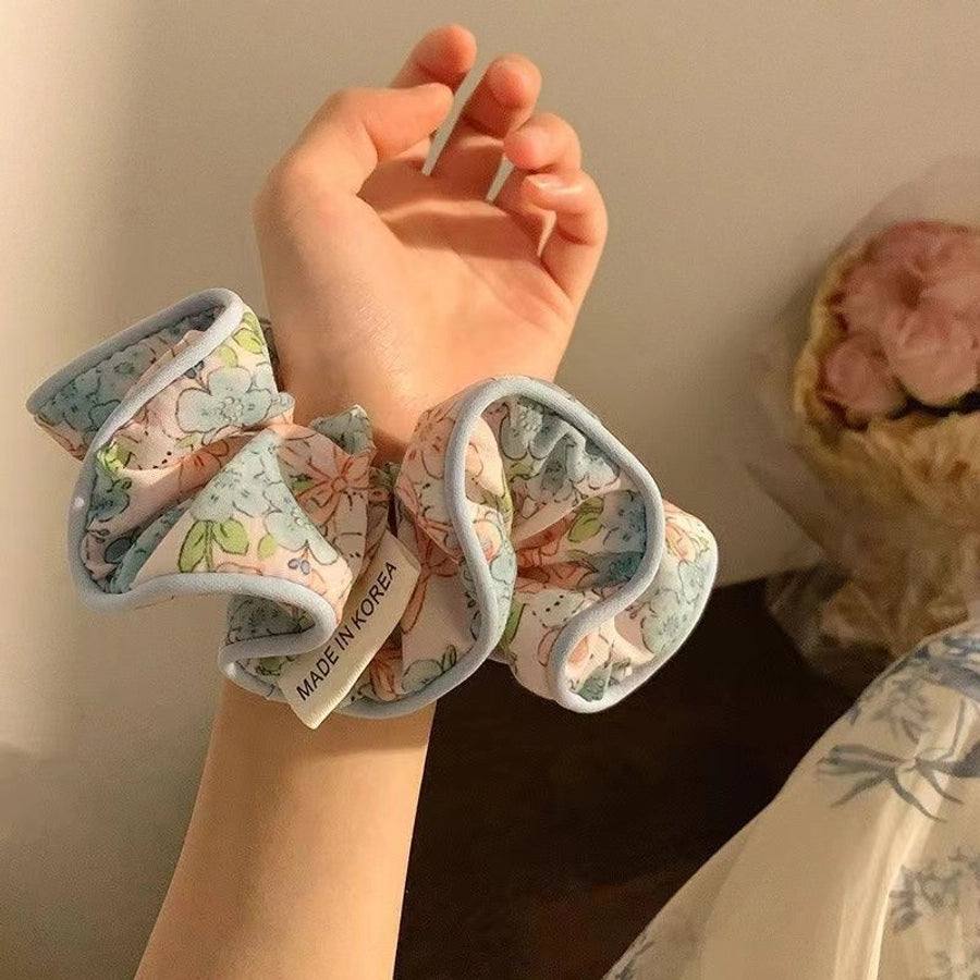 sweet flower cloth hair tie